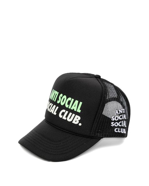 ANTI SOCIAL SOCIAL CLUB Black Spell-Out Trucker Cap for men