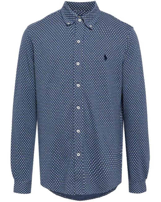Polo Ralph Lauren Blue Polka-dot Long-sleeve Shirt for men