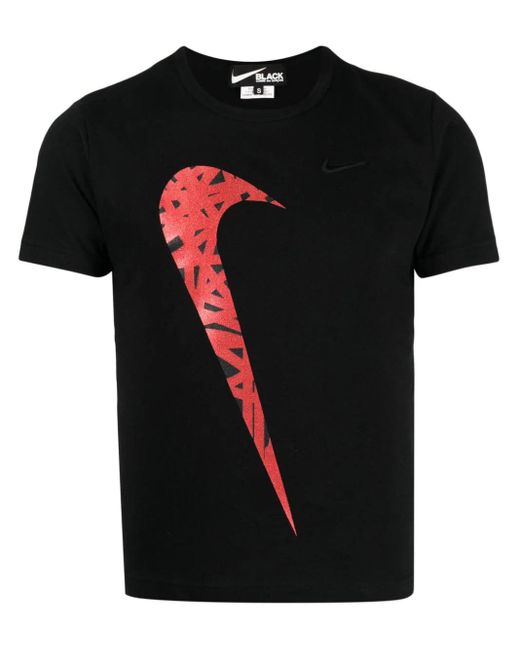 COMME DES GARÇON BLACK Black X Nike Logo-print Cotton T-shirt for men