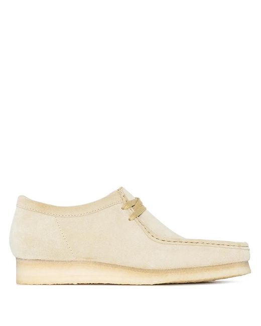 Clarks White Wallabee Suede Sneakers for men