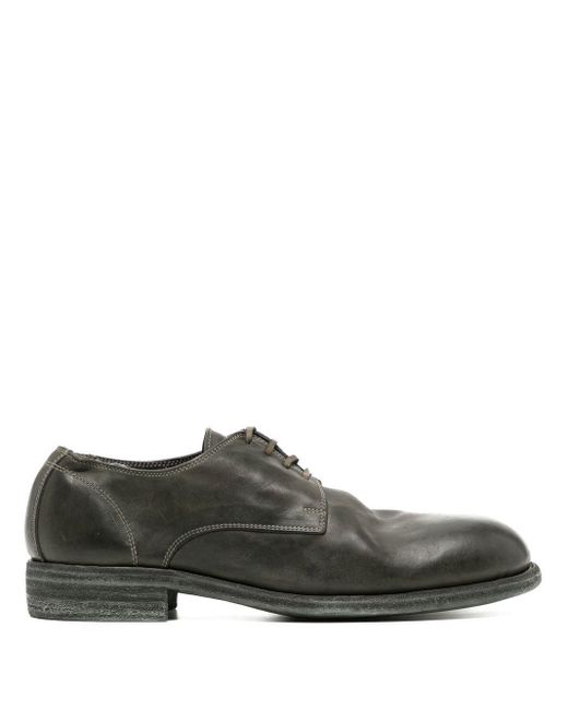 Guidi Gray Round Toe Derby Shoes for men