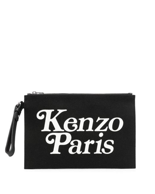 KENZO Black Utility Logo-print Pouch for men