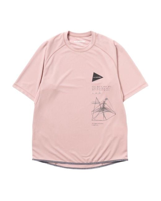 And Wander Pink Graphic-Print T-Shirt for men