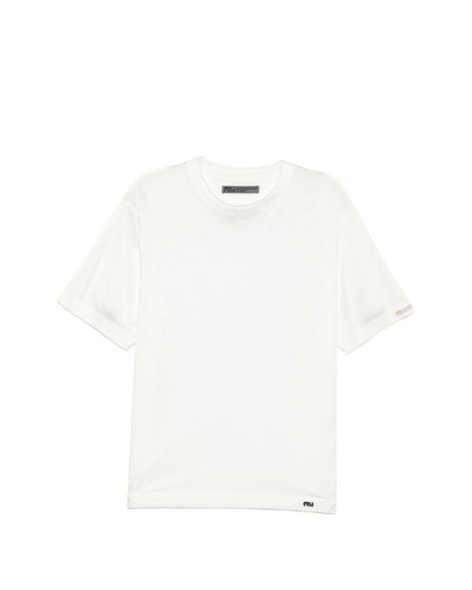 Massimo Osti Studio White Logo-Print Round-Neck T-Shirt for men