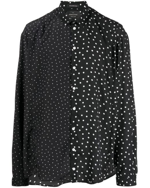 Nicolas Andreas Taralis Black Polka-dot Long-sleeve Shirt for men