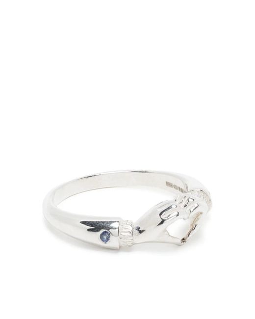 Bleue Burnham White Heart Hand Sterling-silver Ring for men