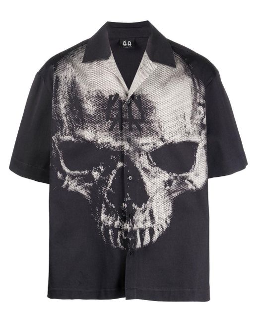 44 Label Group Black Skull-print Short-sleeve Shirt for men