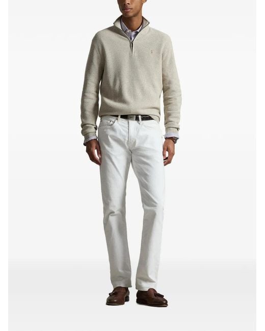 Polo Ralph Lauren Multicolor Mesh-Knit Quarter-Zip Sweater for men