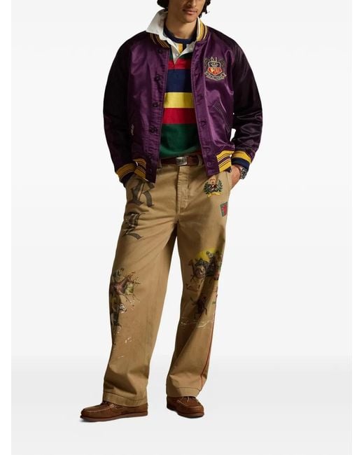 Polo Ralph Lauren Multicolor Embroidered Printed Trousers for men