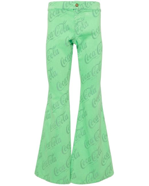 ERL Green X Coca-Cola Mid-Rise Flared Jeans for men