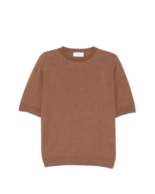 Lardini Brown Crew-Neck T-Shirt for men