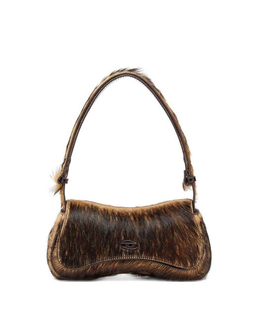 DIESEL Brown Play Leather Clutch for men