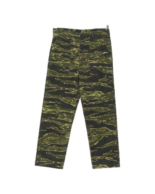 Orslow Green Camouflage-Print Trousers for men