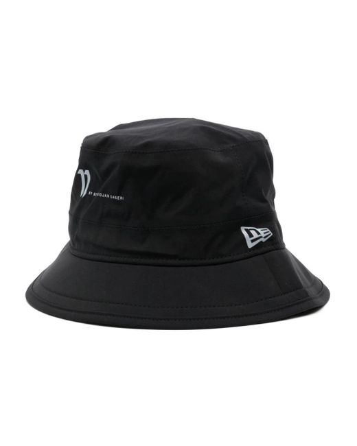 Boris Bidjan Saberi 11 Black Logo-Print Reflective-Effect Bucket Hat for men