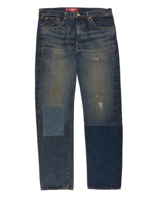 Junya Watanabe Blue Patchwork Jeans for men