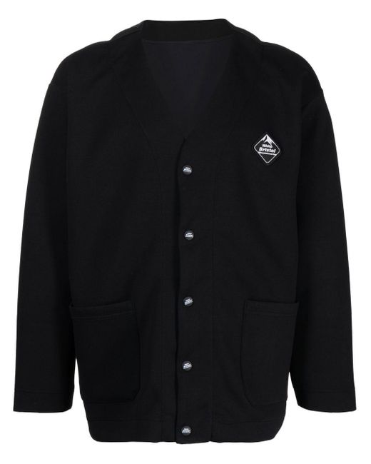 White Mountaineering Blue X F.c. Real Bristol Logo-patch Cardigan for men