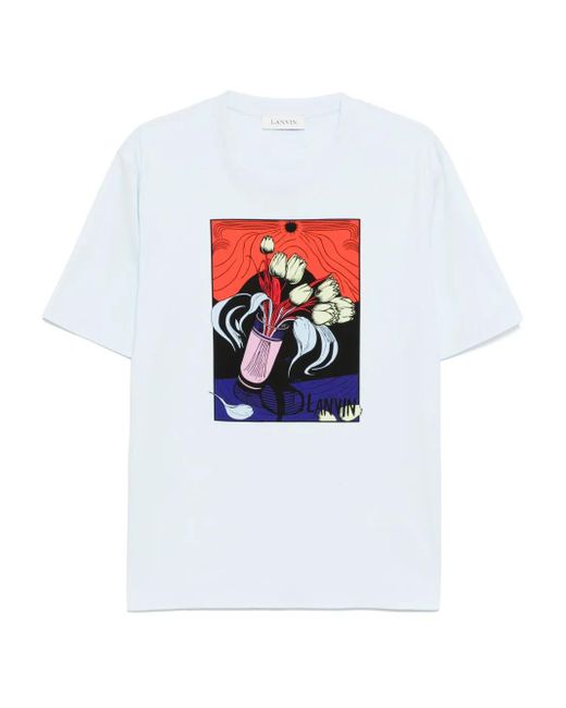 Lanvin White Printed T-Shirt for men