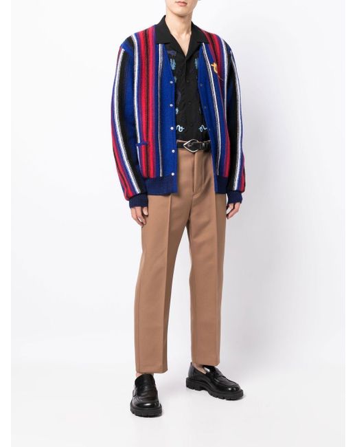 在庫限り】 TOGA VIRILIS Stripe knit cardigan NAVY ad-naturam.fr