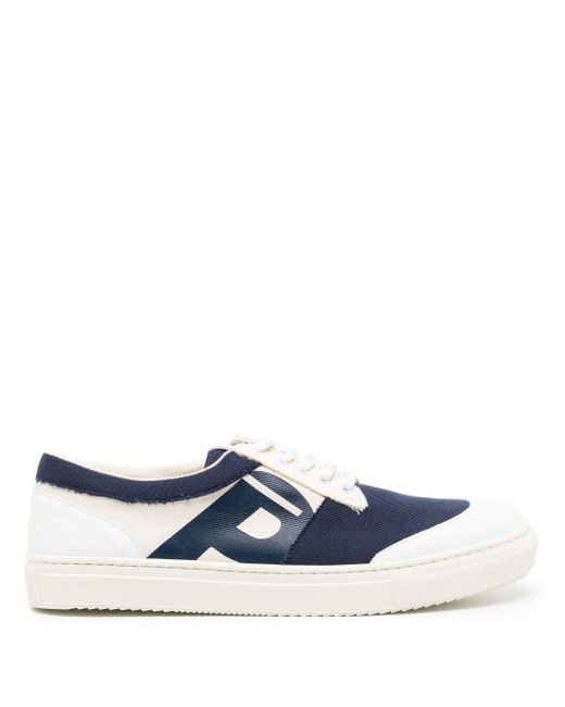 Phileo Blue Logo-Print Low-Top Sneakers for men