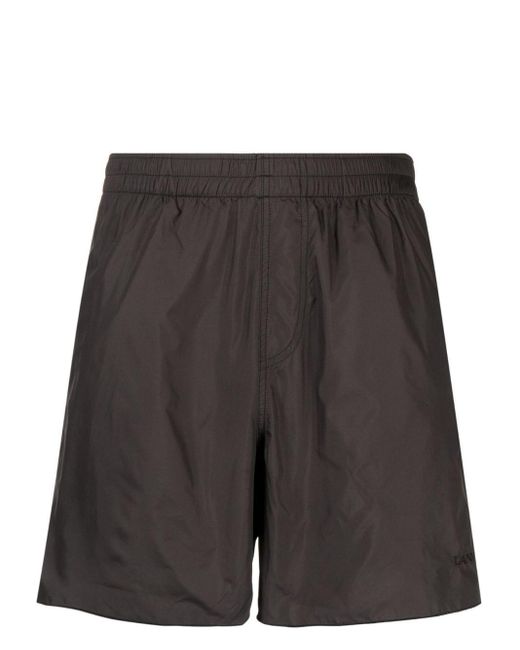 Lanvin Gray Elastic-waistband Swim Shorts for men