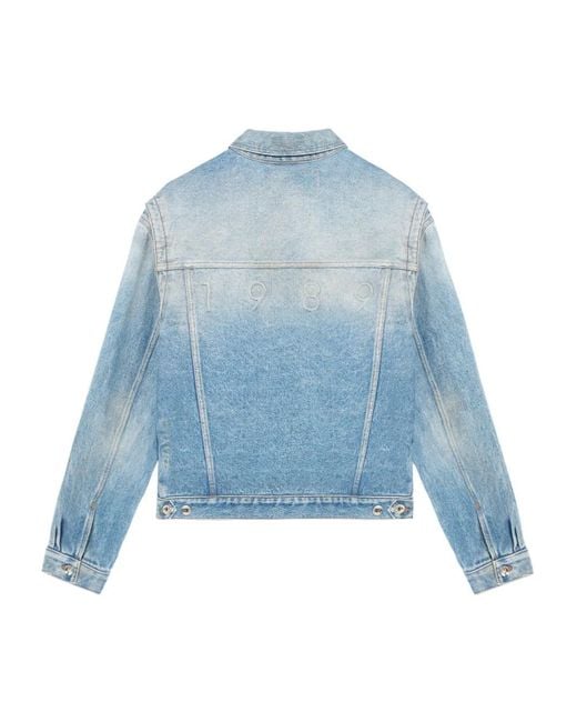 1989 STUDIO Blue Logo-Embossed Denim Jacket for men