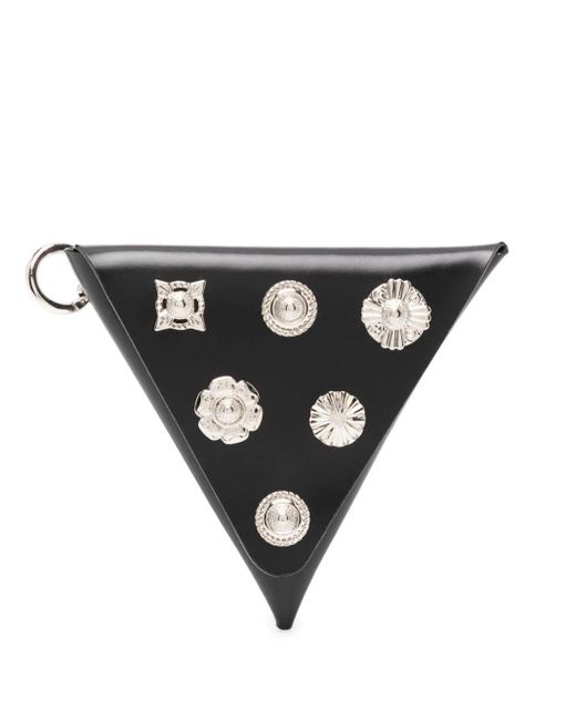 Toga Black Stud-embellished Triangle Pouch for men