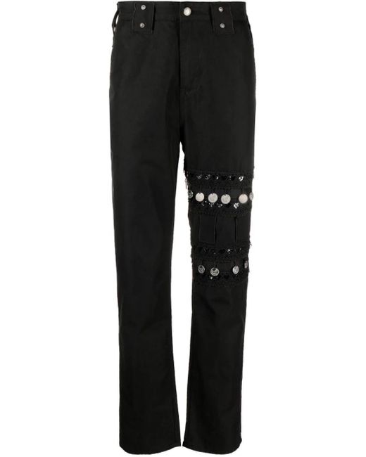 Youths in Balaclava Black Coin-detail Straight-leg Jeans for men