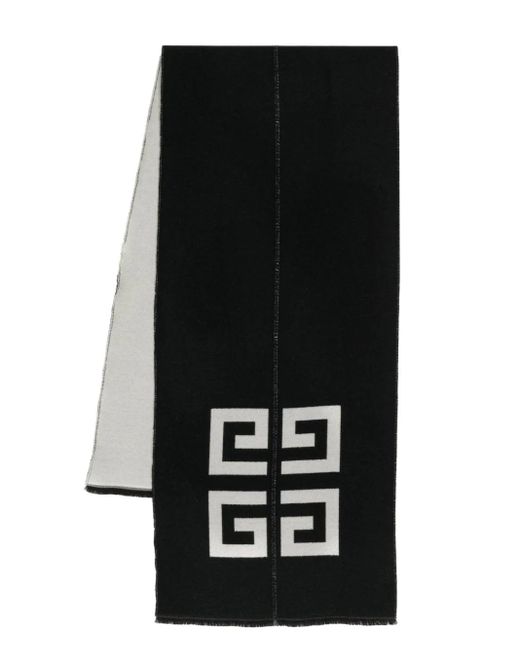 Givenchy Black 4g Logo-intarsia Scarf for men