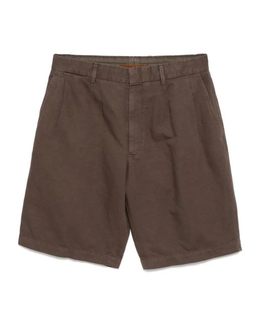 Zegna Brown Summer Chino Shorts for men