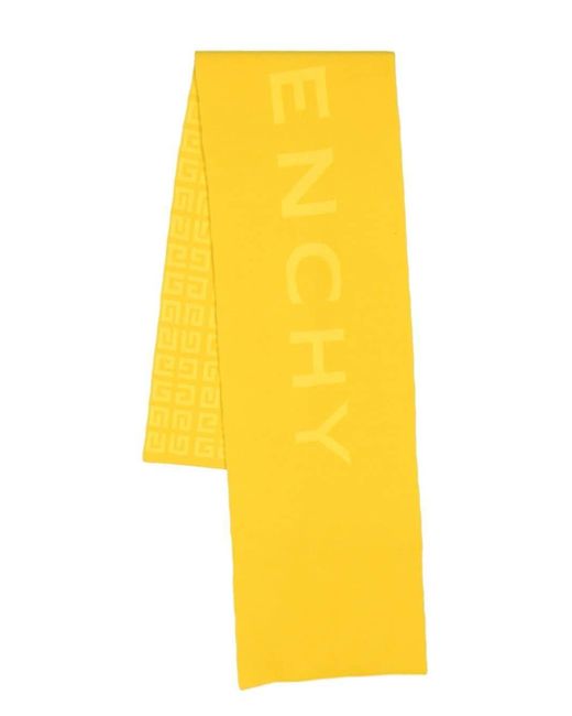 Givenchy Yellow Reversible Logo-intarsia Scarf for men