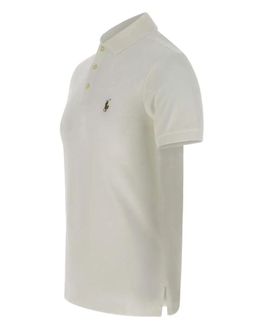 Polo Ralph Lauren White Polo Pony-Embroidered Polo Shirt for men