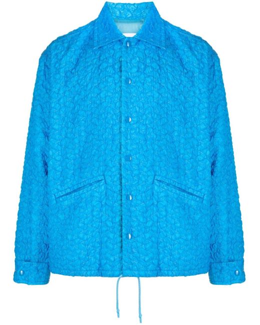 Toga Virilis Blue Textured Shirt Jacket for men
