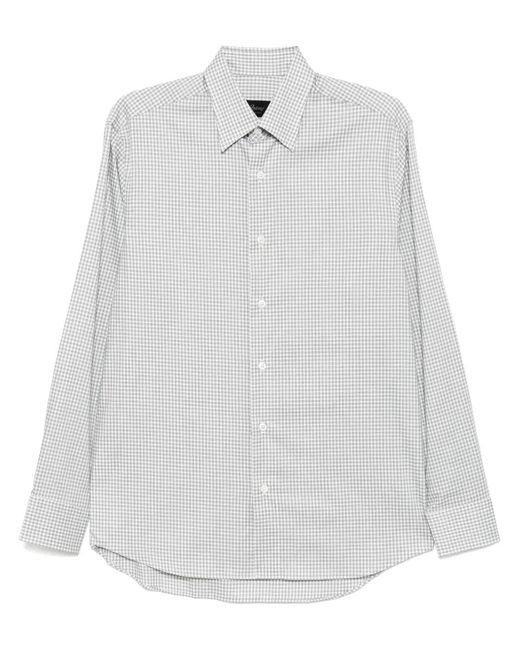 Brioni White Checked Shirt for men
