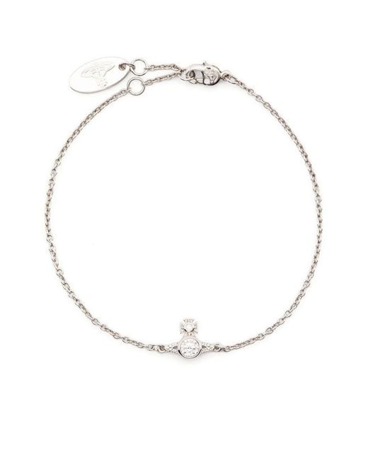 Vivienne Westwood White Orb Pendant Chain Bracelet for men