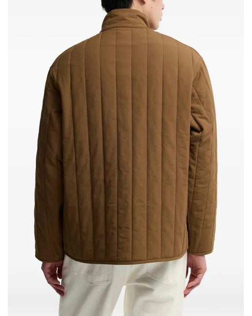 Barbour Brown Quilted High-Neck Jacket for men