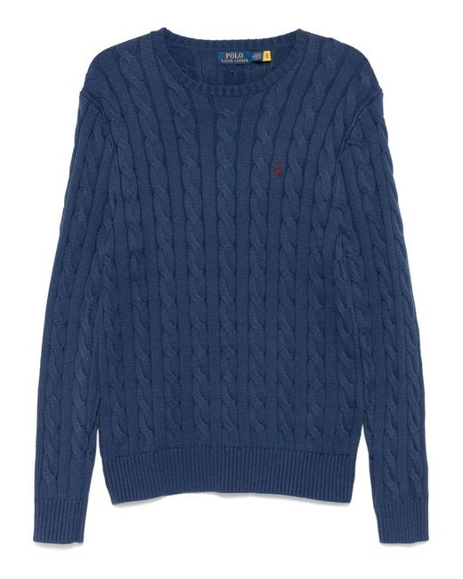 Polo Ralph Lauren Blue Polo Pony-Embroidered Jumper for men