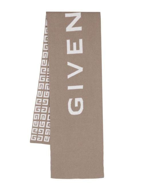 Givenchy Natural Reversible Logo-intarsia Scarf for men