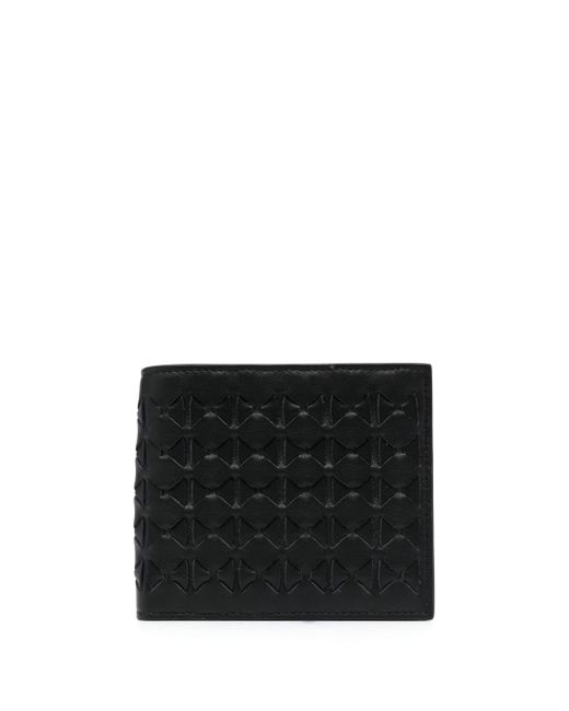 Serapian Black Mosaico Bi-Fold Leather Wallet for men