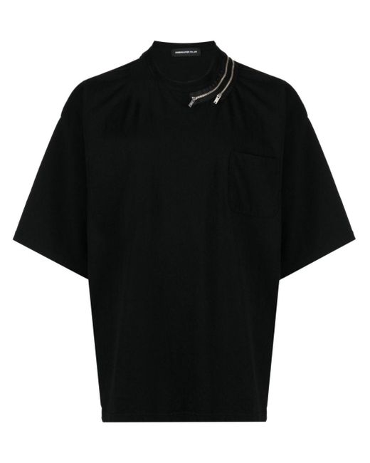 Undercover Black Zip-detail Cotton T-shirt for men