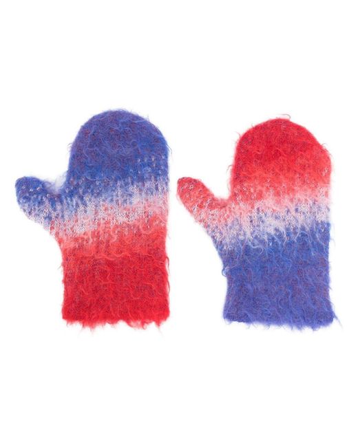 ERL Red Degradé-Knit Gloves for men