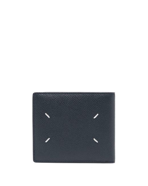 Maison Margiela Blue Four-stitch Logo Bi-fold Wallet for men