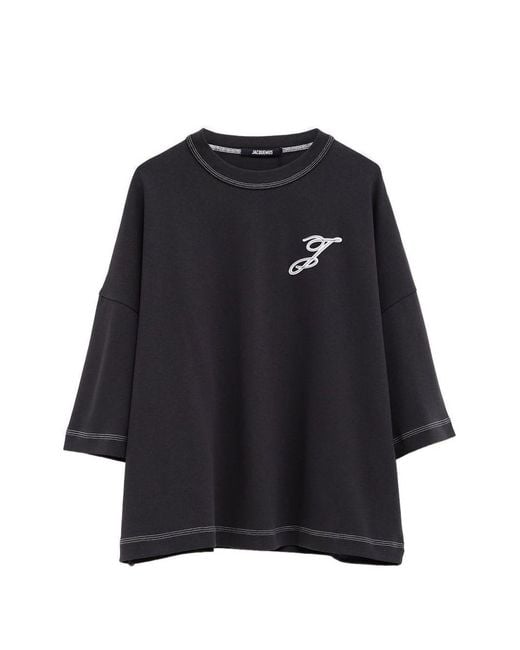 Jacquemus Black T-Shirt À Coutures Contrastantes for men