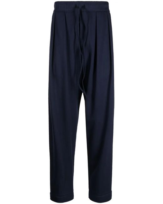 4SDESIGNS Blue Stretch-Design Drawstring Track Pants for men