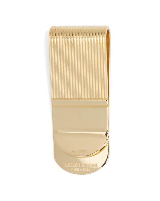 Giorgio Armani White Logo-Print Money Clip for men