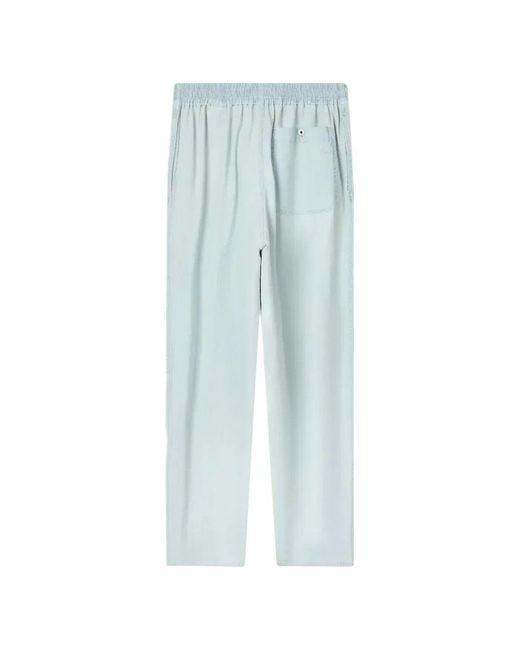 KENZO Blue Bleached Chambray Track-Pants for men
