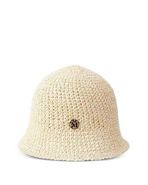 Maison Michel Natural Pablo Logo-Plaque Hat for men