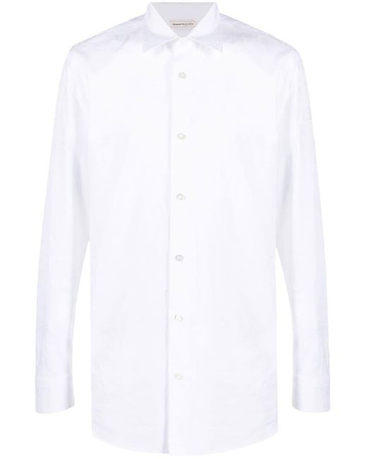 Alexander McQueen White Logo-print Cotton Shirt for men