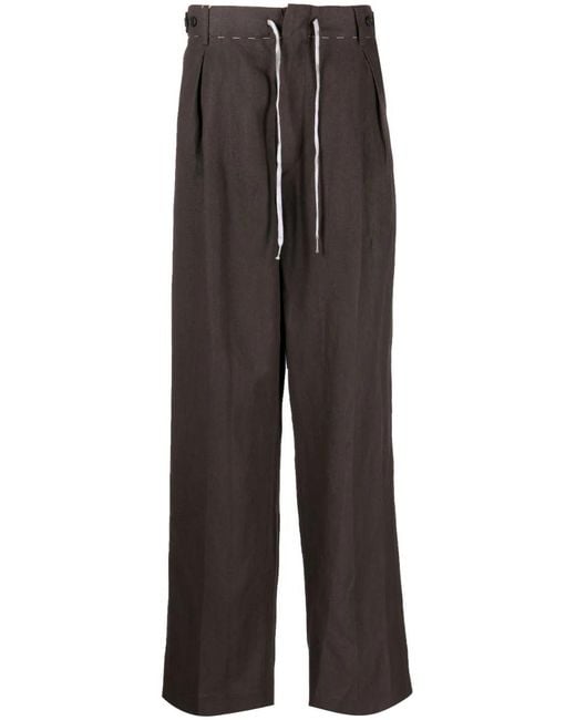 Maison Margiela Gray Drawstring Straight-leg Trousers for men