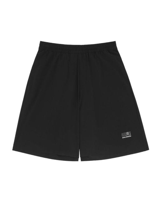 MM6 MAISON MARGIELA X SALOMON Black X Salomon Numbers-Print Shorts for men
