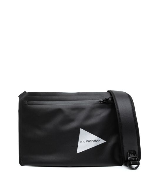 And Wander Black Logo-print Crossbody Bag for men